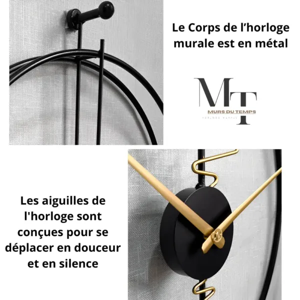 Design wandklok vierkant, zwart of goud