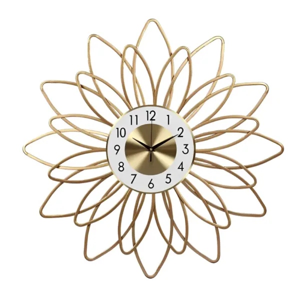Horloge Murale Fleur Dorée Design