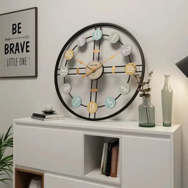 Wandklok 3d, in goud, zwart of wit