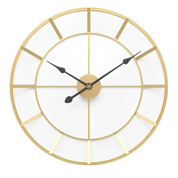Horloge Murale Dorée Design Minimaliste