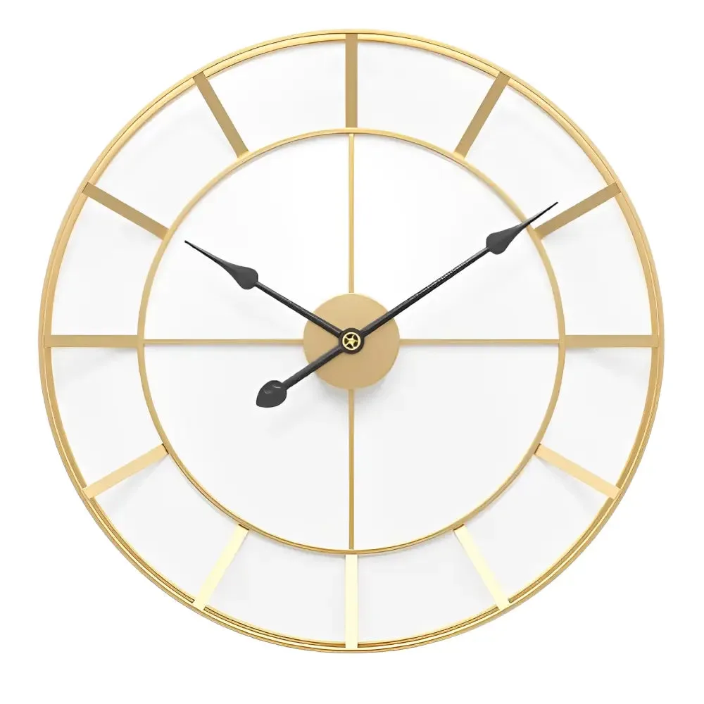 Horloge Murale Dorée Design Minimaliste