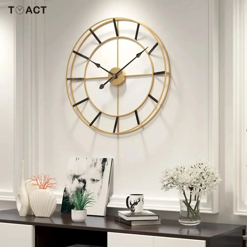 Horloge Murale Dorée Design Minimaliste