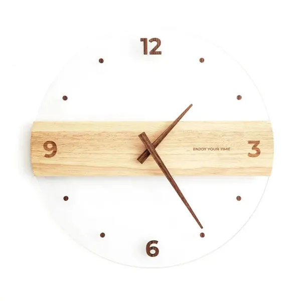 Horloge Murale en Bois et Acrylique