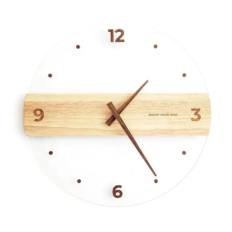 Horloge Murale en Bois et Acrylique