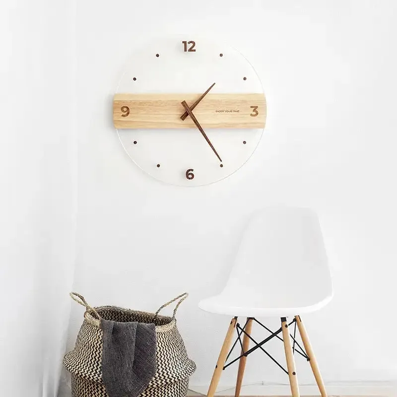 Horloge Murale en Bois et Acrylique