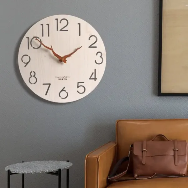 Bamboe moderne wandklok, diverse kleuren en bladen