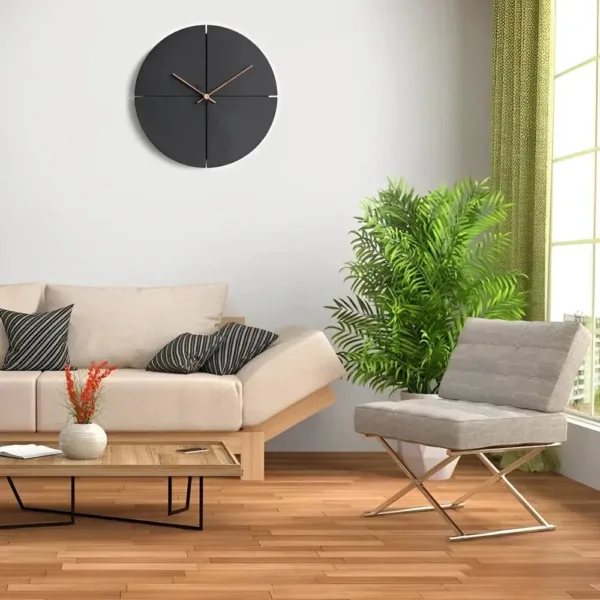 Houten wandklok zwart, Scandinavische stijl