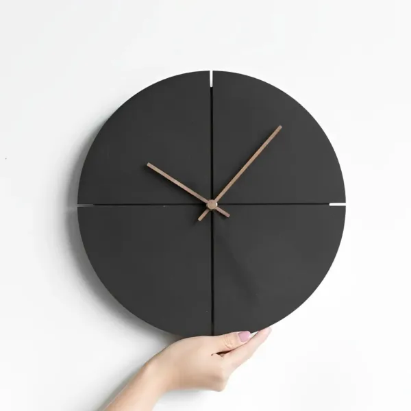 Houten wandklok zwart, Scandinavische stijl