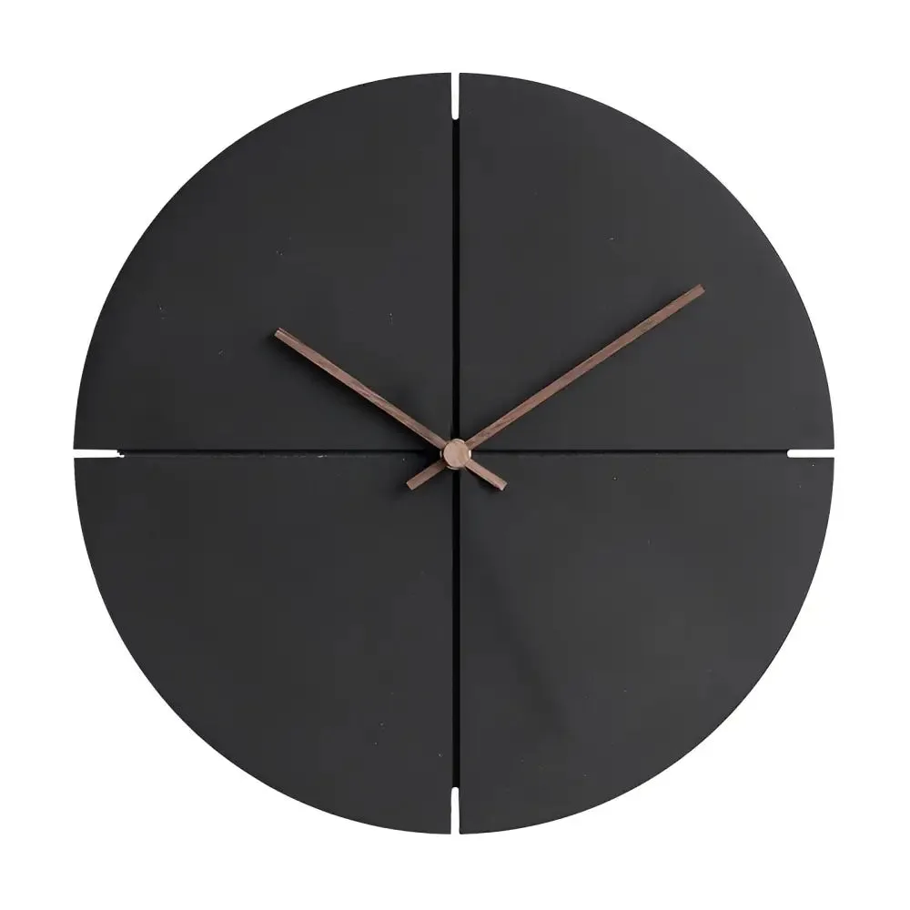 Houten wandklok zwart, Scandinavische stijl