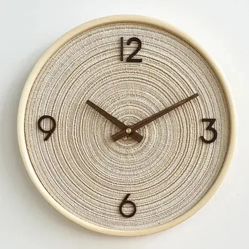 Wandklok goud 40 cm, lichtbruin en crèmewit