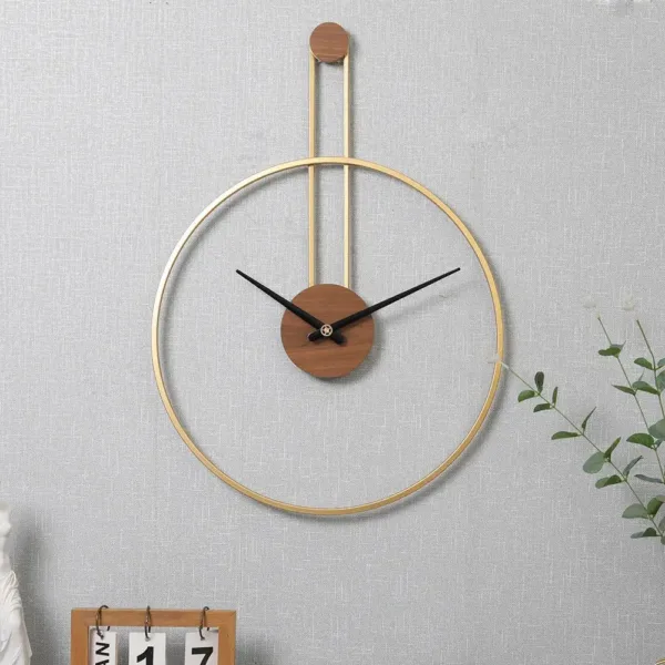 Pendule wandklok, metalen klok in zwart, goud of zilver
