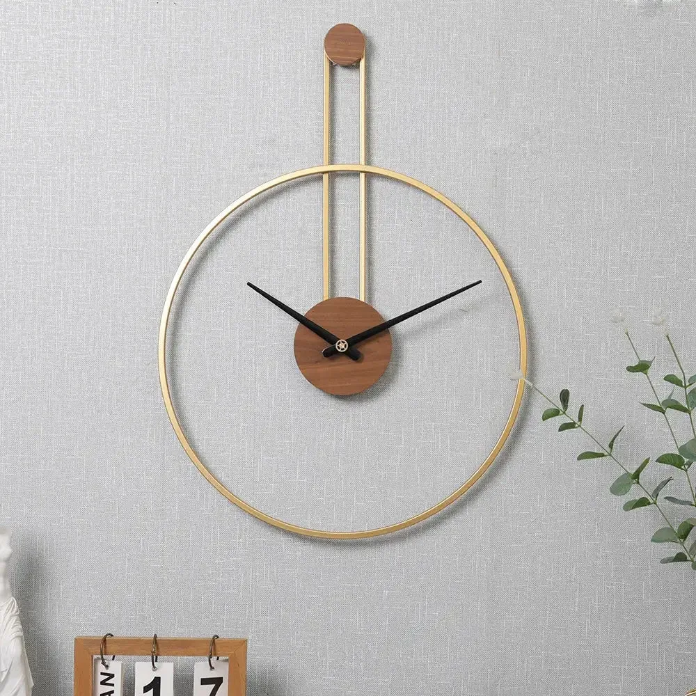 Pendule wandklok, metalen klok in zwart, goud of zilver
