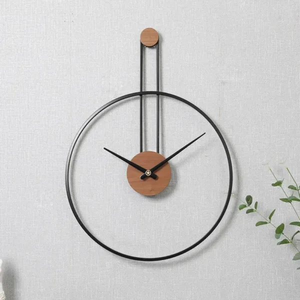 Pendule wandklok, metalen klok in zwart, goud of zilver