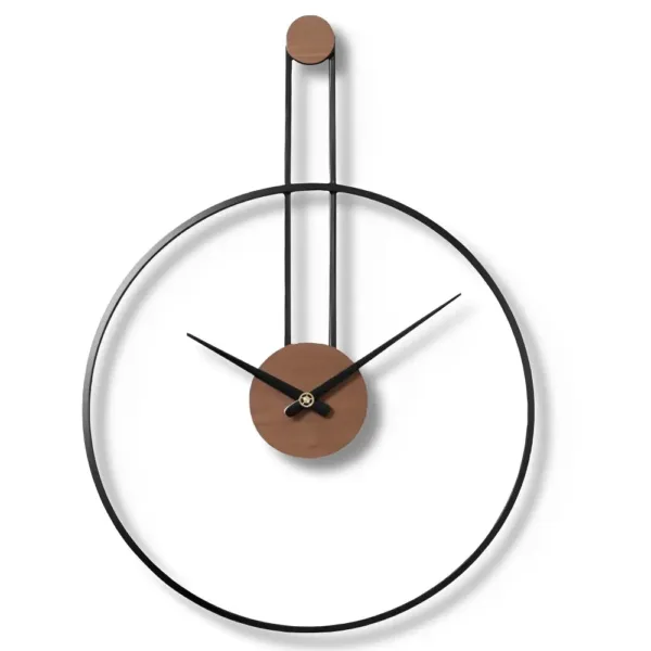 Pendule wandklok, metalen klok in zwart, goud of zilver