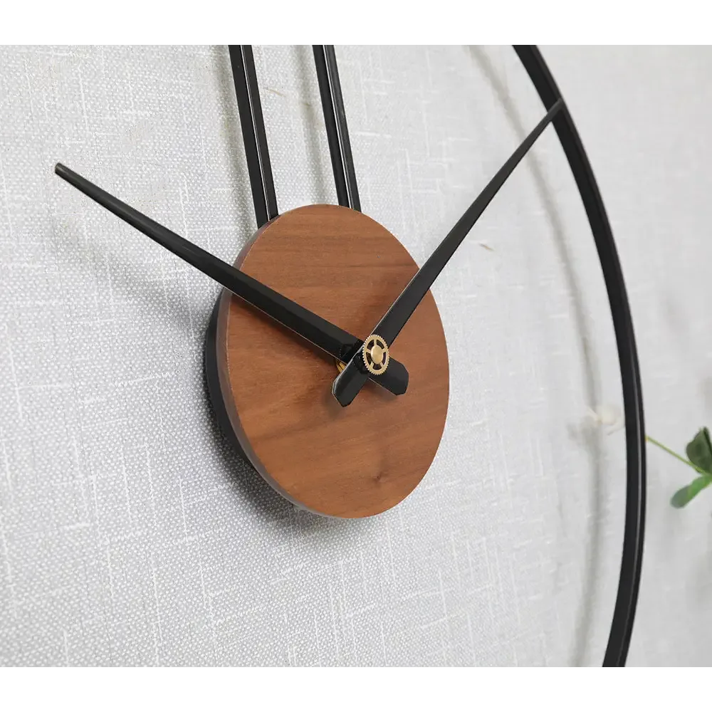 Pendule wandklok, metalen klok in zwart, goud of zilver