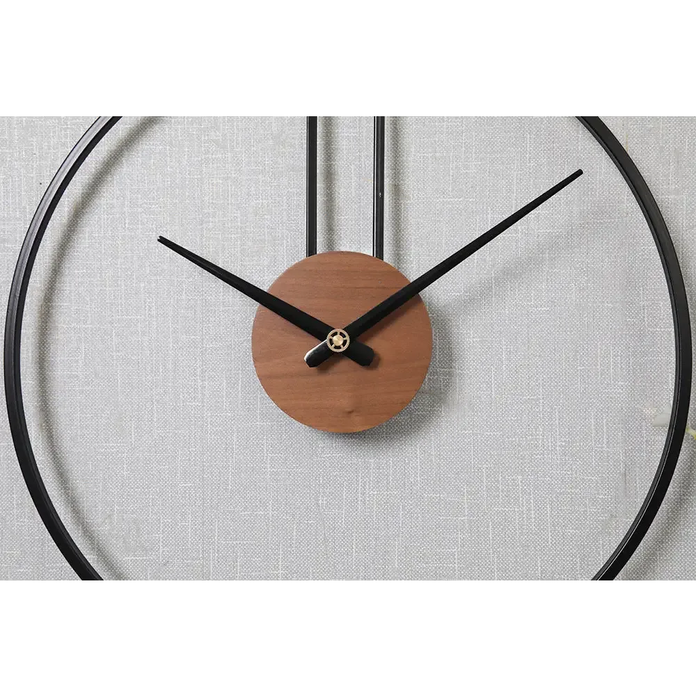 Pendule wandklok, metalen klok in zwart, goud of zilver