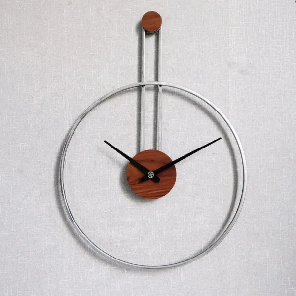 Pendule wandklok, metalen klok in zwart, goud of zilver