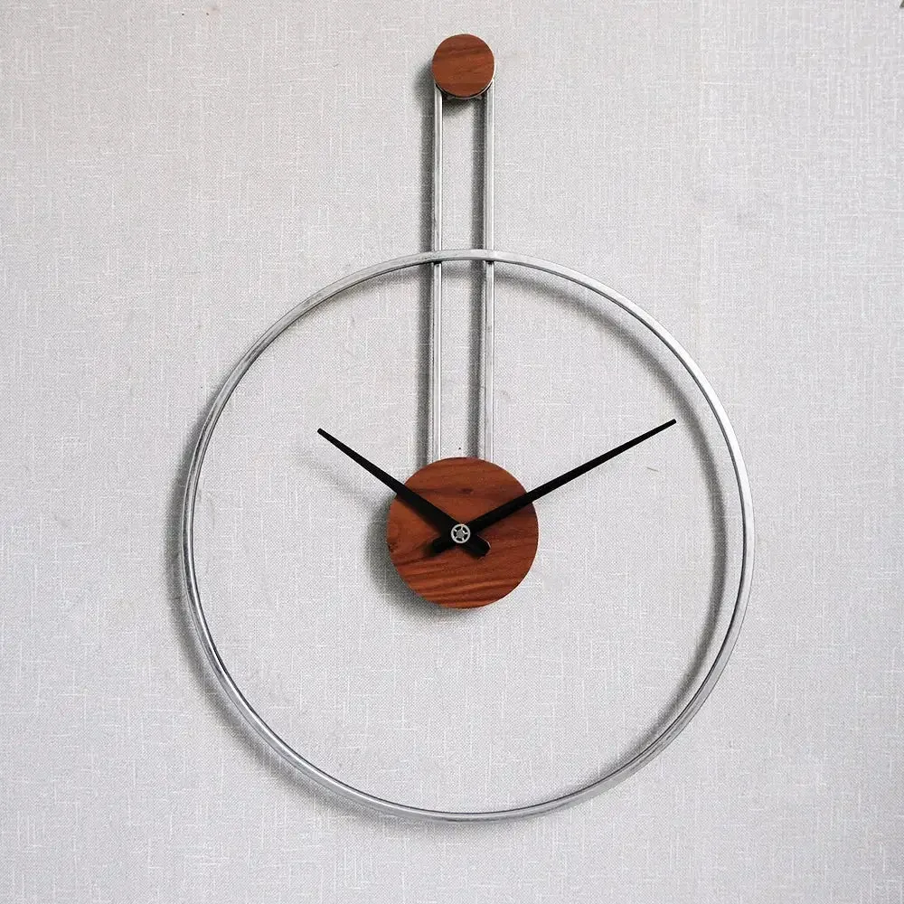 Pendule wandklok, metalen klok in zwart, goud of zilver