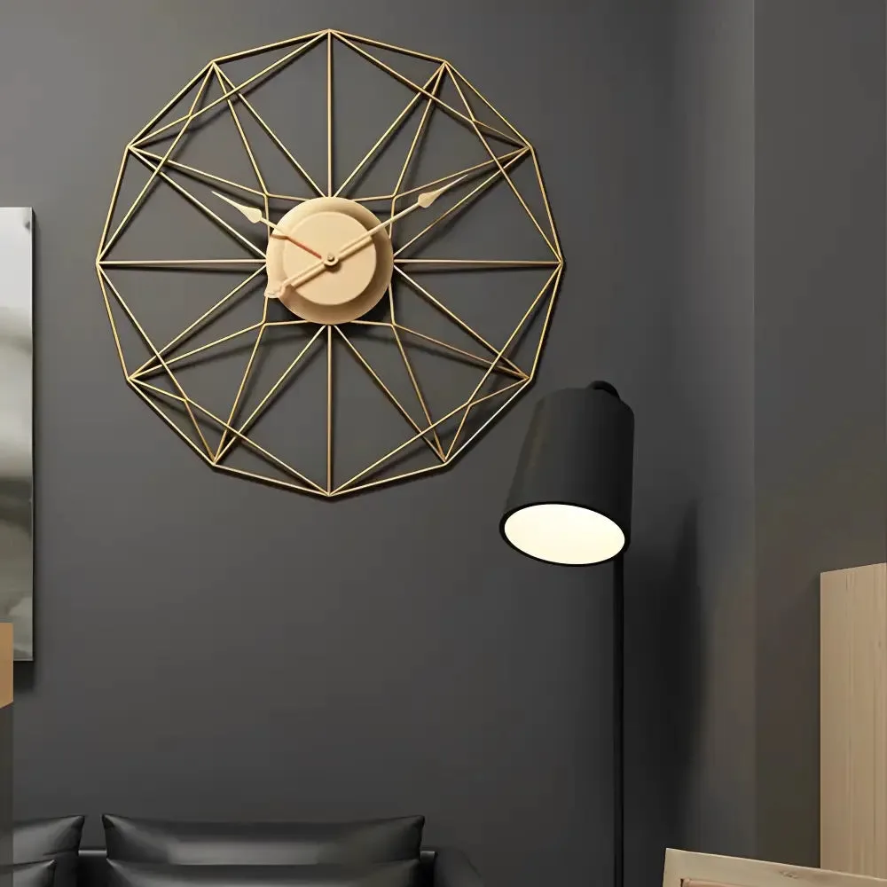 Grote design wandklok, goud of zwart, opvallend formaat