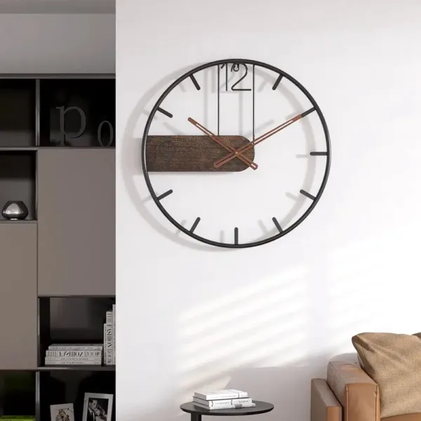Moderne wandklok hout, rustiek design
