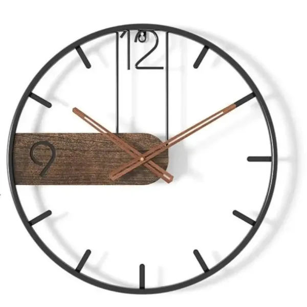 Moderne wandklok hout, rustiek design