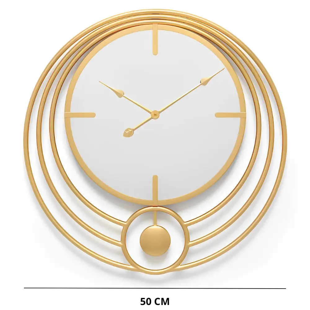 Wandklok spiegels, zwart en goud
