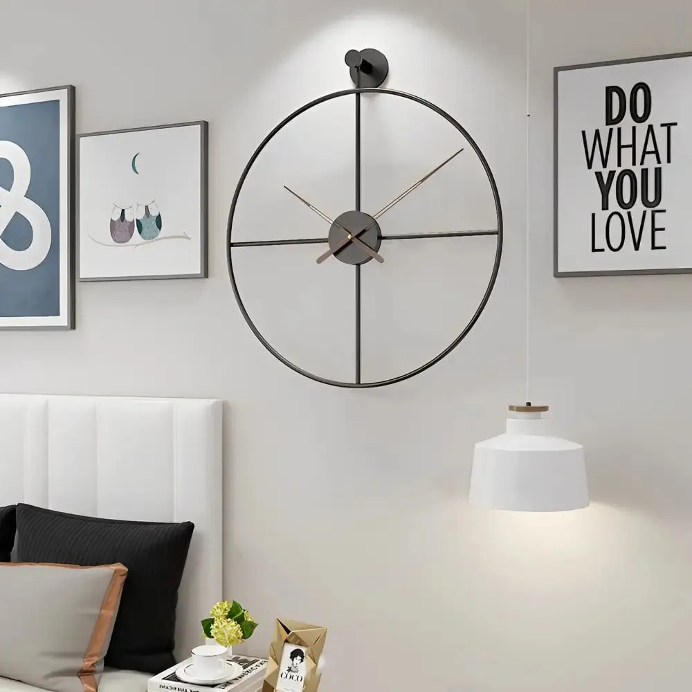 Wandklok groot design, zwart of goud