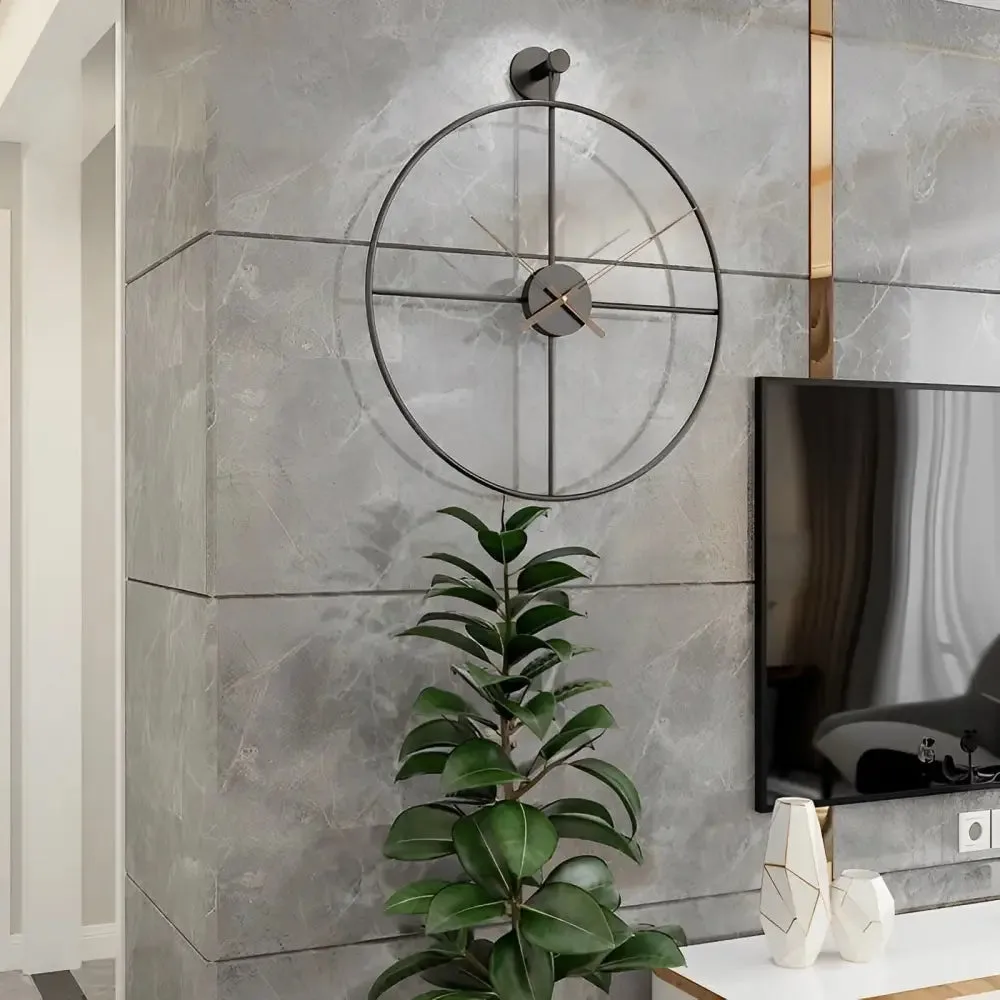 Wandklok groot design, zwart of goud