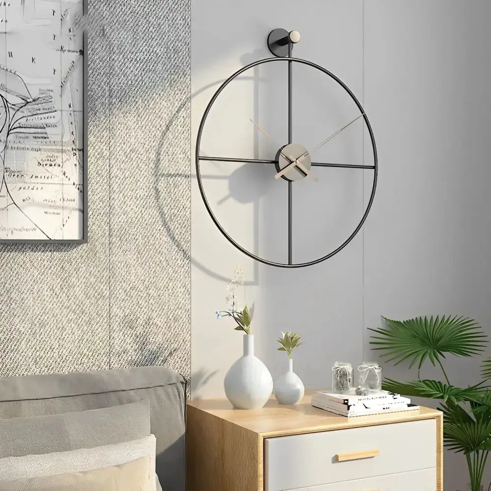 Wandklok groot design, zwart of goud