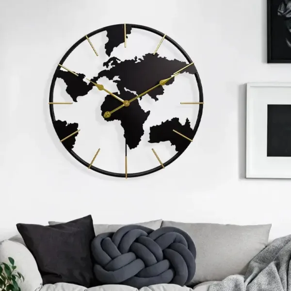 Horloge murale Carte du monde