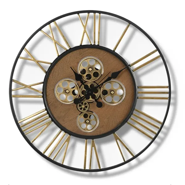 Grote wandklok met tandwielen, steampunk stijl