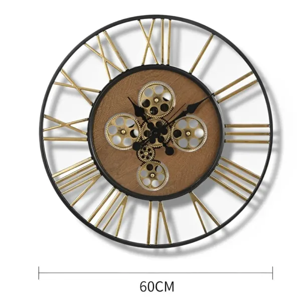 Grote wandklok met tandwielen, steampunk stijl