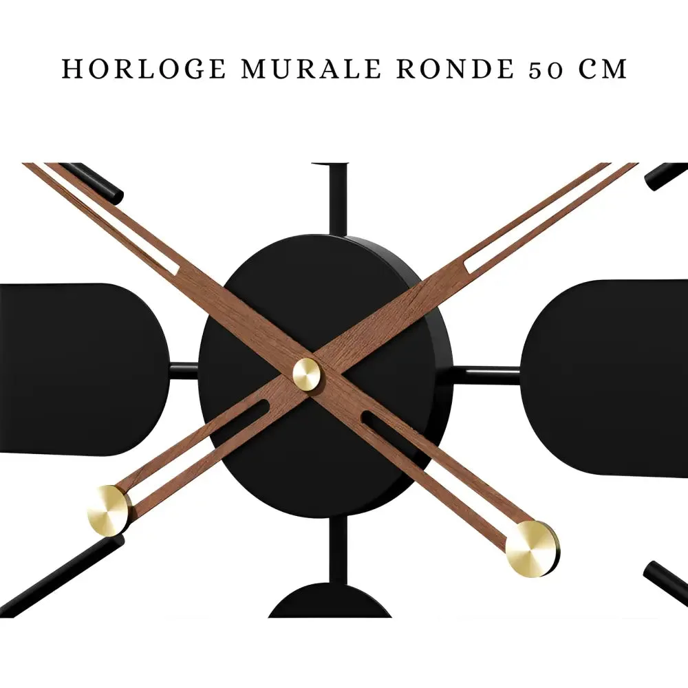 Wandklok design hout, modern en industrieel