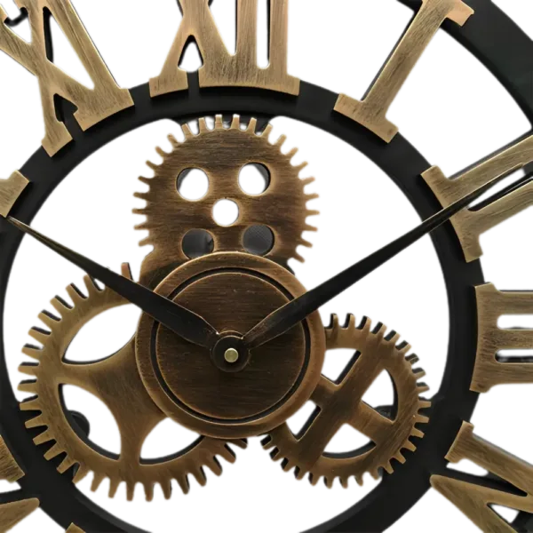 Wandklok steampunk, met tandwielen