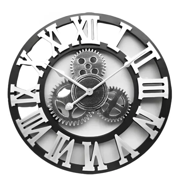 Wandklok steampunk, met tandwielen
