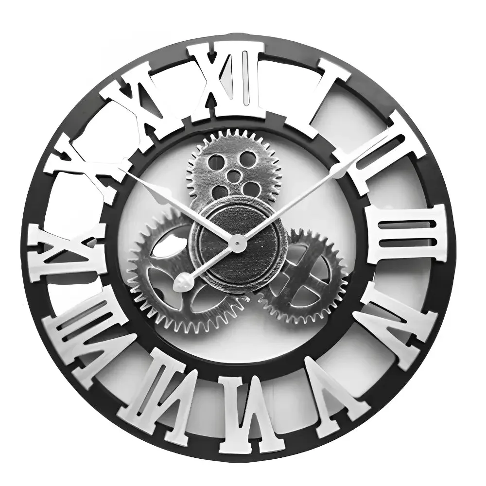 Wandklok steampunk, met tandwielen