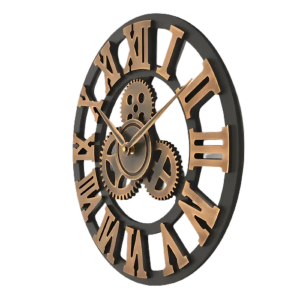 Wandklok steampunk, met tandwielen