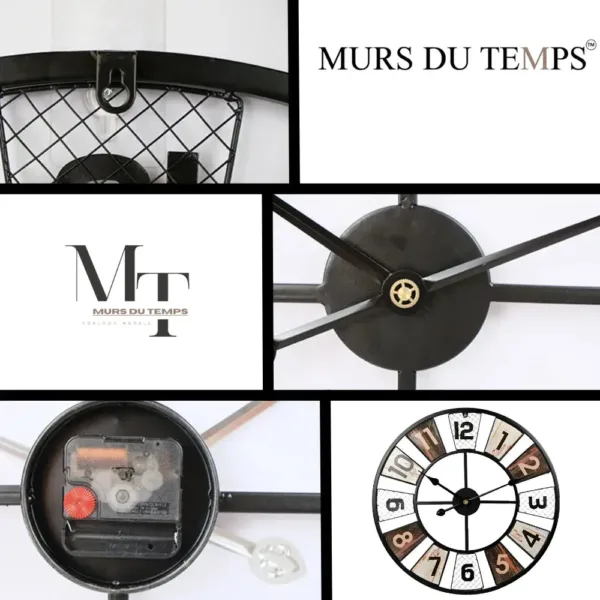 Horloge Murale Industrielle Colorée