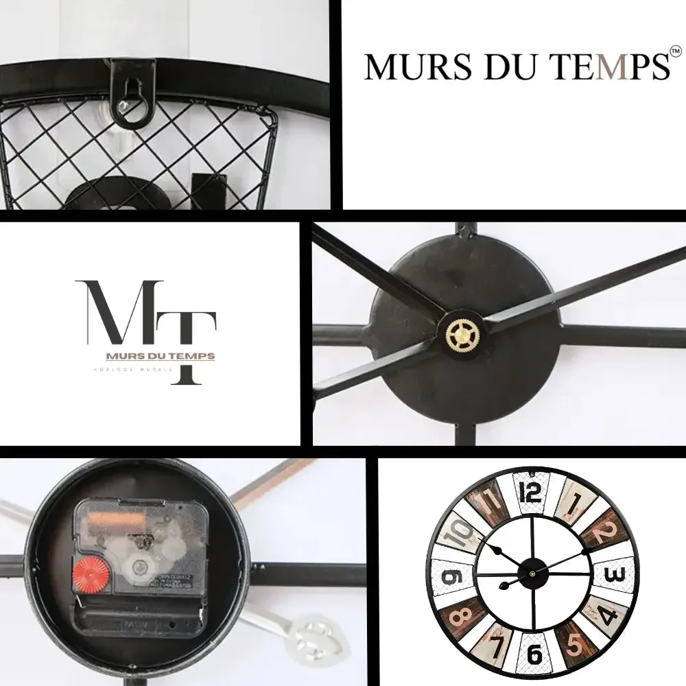 Horloge Murale Industrielle Colorée