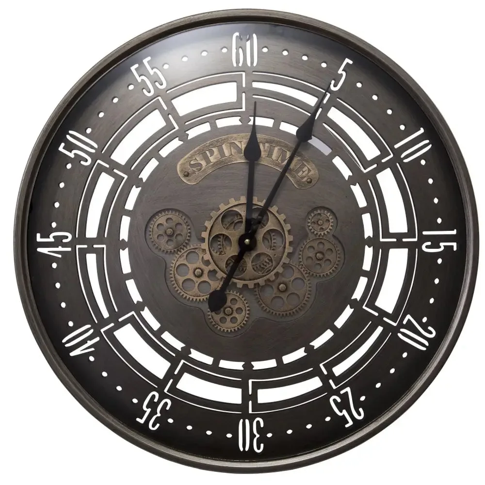 Horloge Murale Industrielle Spin Time Vintage