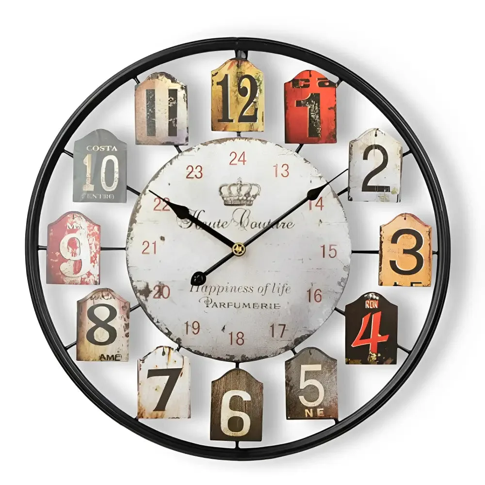 Vintage wandklok klein, retro stijl