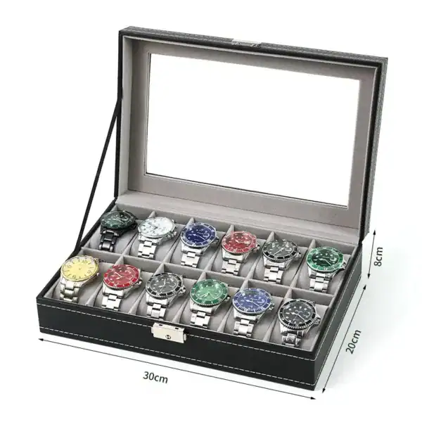 Horlogebox 12 horloges, diverse kleuren