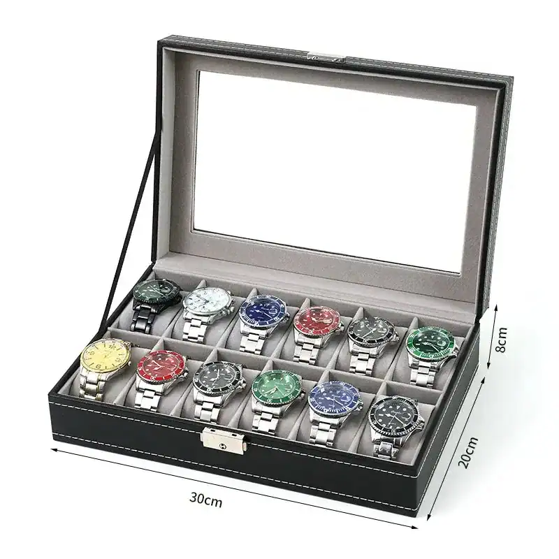 Horlogebox 12 horloges, diverse kleuren