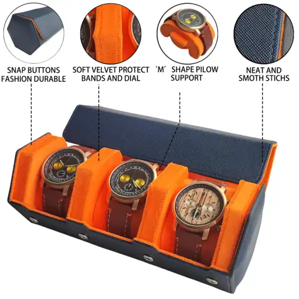 Horlogedoos 3 horloges, vintage stijl, foto 5
