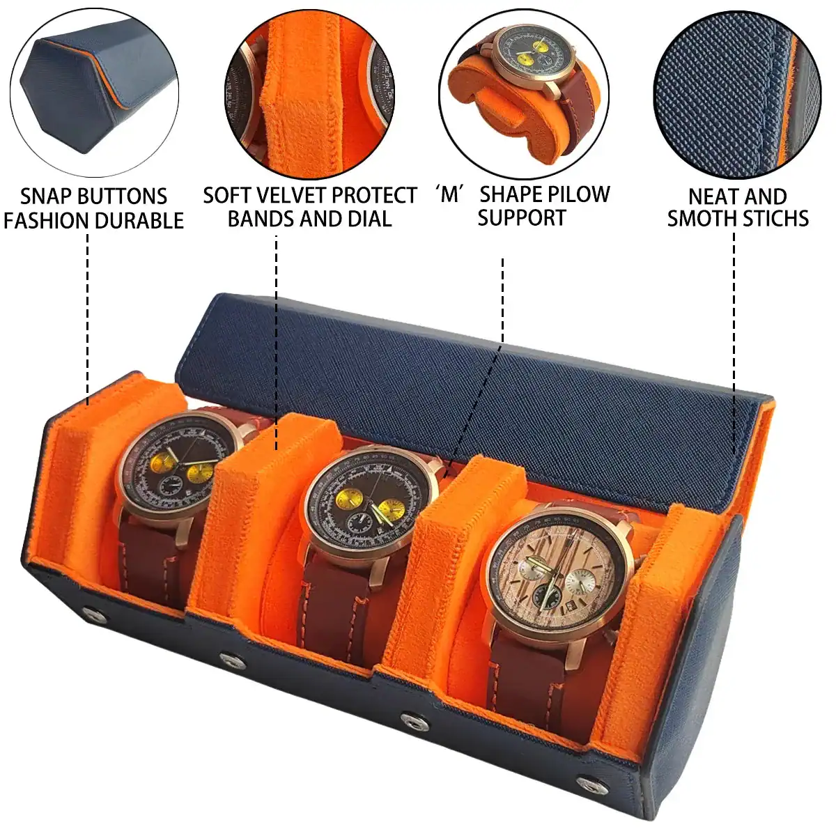 Horlogedoos 3 horloges, vintage stijl, foto 5