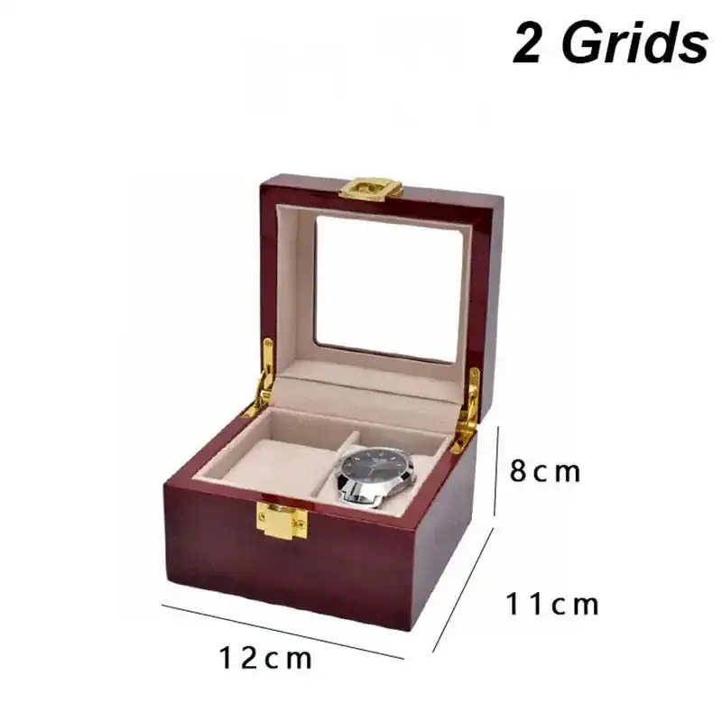 Houten horlogebox, zwart met 12 vakken, foto 12