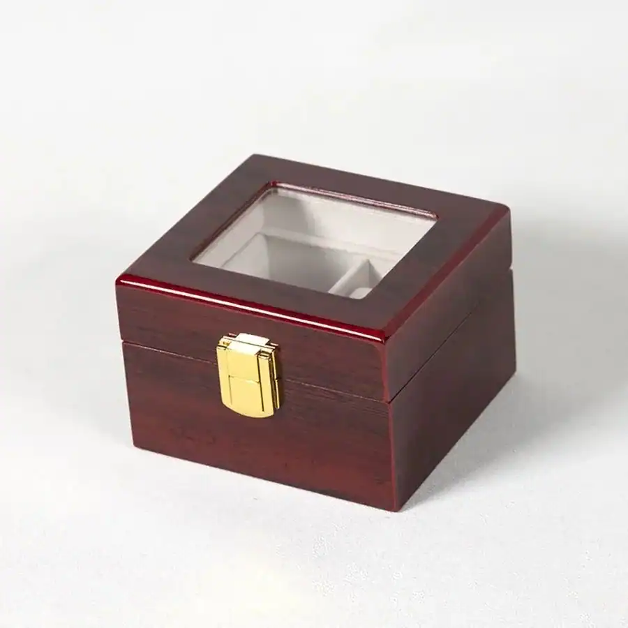 Houten horlogebox, zwart met 12 vakken, foto 6
