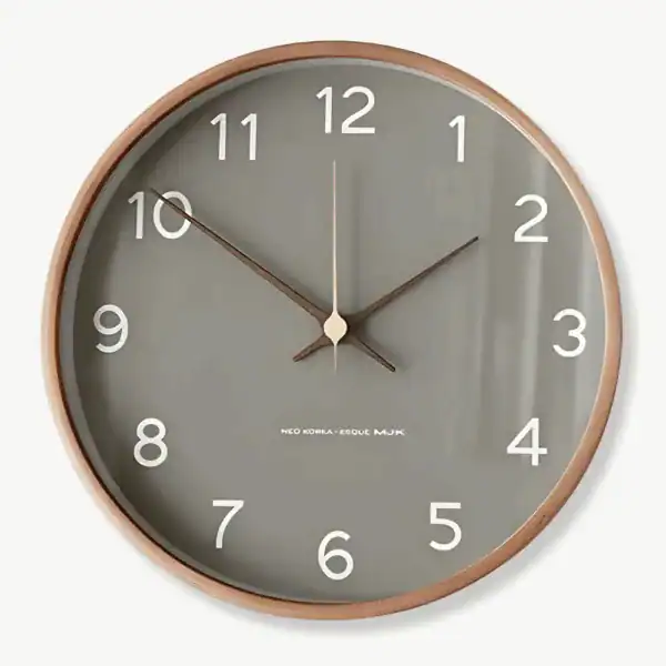 Houten wandklok met grijze of witte wijzerplaat, 25 tot 35 cm