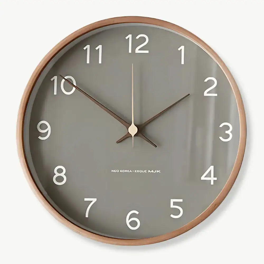 Houten wandklok met grijze of witte wijzerplaat, 25 tot 35 cm