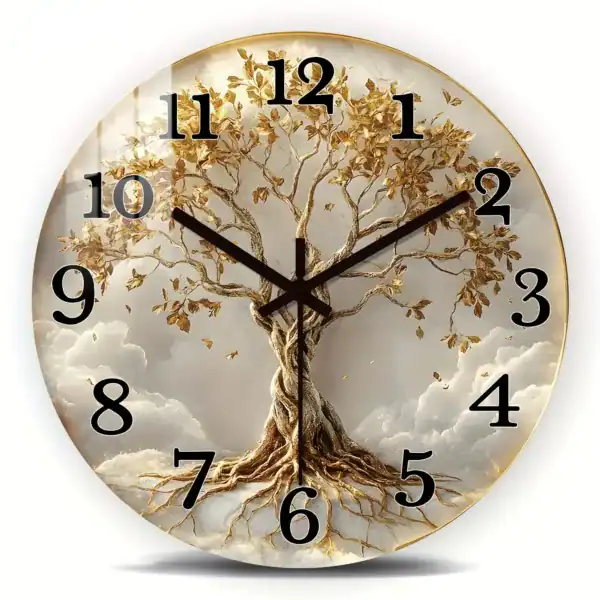 Houten wandklok stil, 30 cm diameter